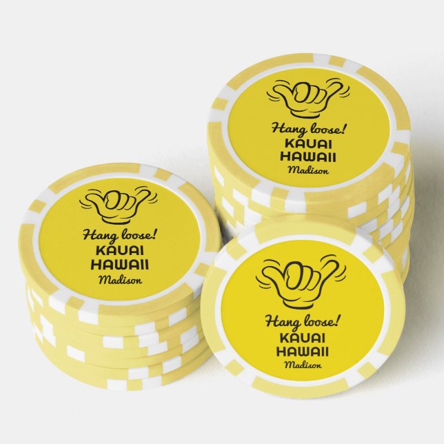 Individuelle Name, Standort und Farbe Shaka Pokerchips (Stapel)