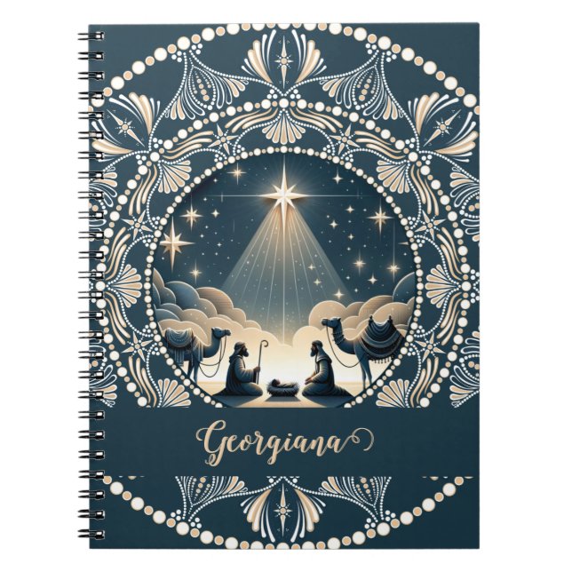 Individuelle Name Star of Wonder Nativity Dot Mand Notizblock (Vorderseite)