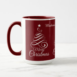 Individuelle Name Stilisierte Weihnachtsbaum-Tasse Tasse