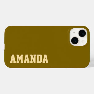 Individuelle Name Stilvoll Moderne elegante Braun- Case-Mate iPhone 14 Hülle
