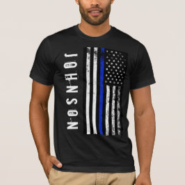 Individuelle Name Störte Polizei - USA-Flagge T-Shirt
