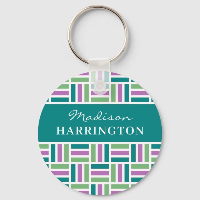 Individuelle Name Strip Muster Schlüsselketten Schlüsselanhänger (Vorderseite)