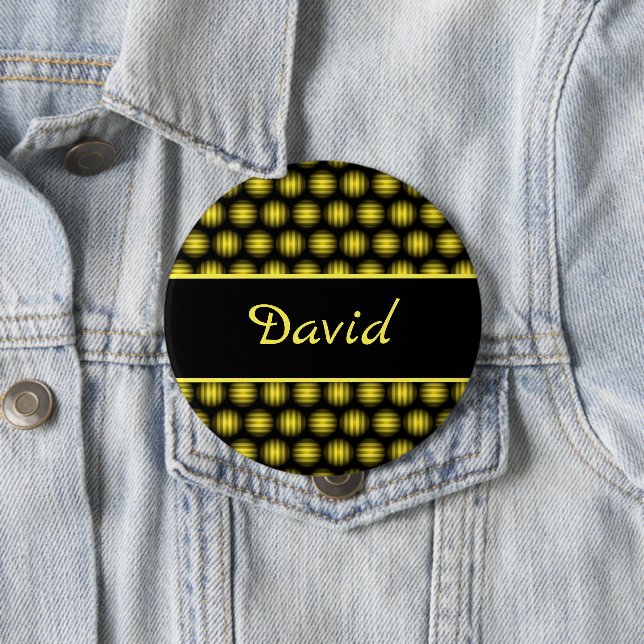 individuelle Name Stripey Ball Pattern Button (Beispiel)
