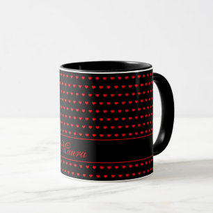 Individuelle Name, stylisches Rotes Herz-Muster au Tasse
