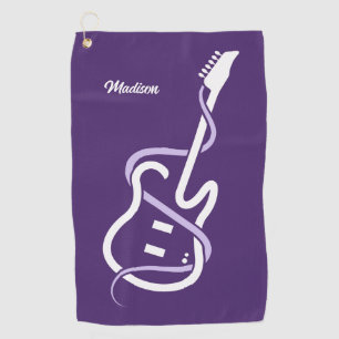 Individuelle Name Stylisierte Gitarre Golfhandtuch