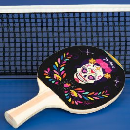 Individuelle Name Sugarskull Tag des Toten Hallowe Tischtennis Schläger