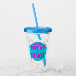 Individuelle Name Summer Beach Urlaub Blau Lila Acryltrinkbecher