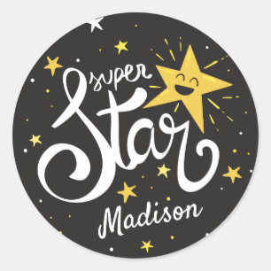 Individuelle Name Superstar Runder Aufkleber