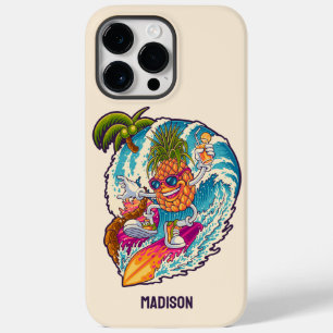Individuelle Name Surfen Ananas Case-Mate iPhone 14 Pro Max Hülle