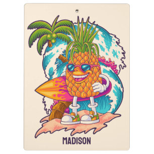 Individuelle Name Surfen Ananas Klemmbrett