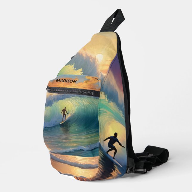 Individuelle Name Surfing Crossbody Bag (Rechte Ecke)