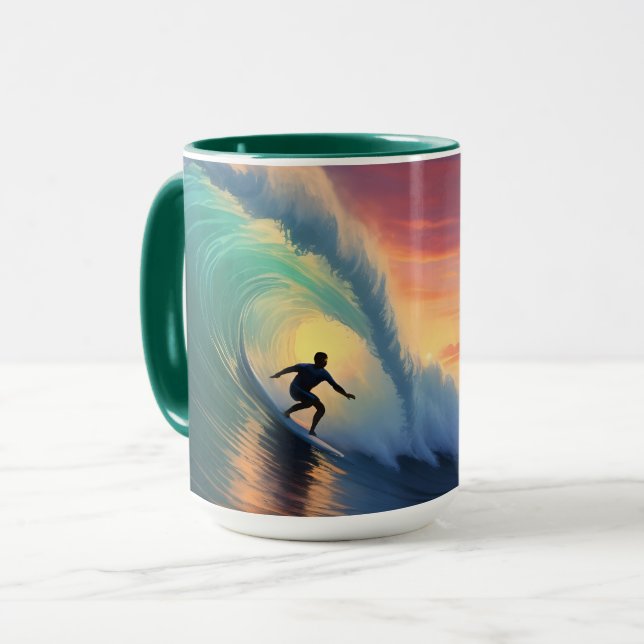 Individuelle Name Surfing Tasse (Vorderseite Links)