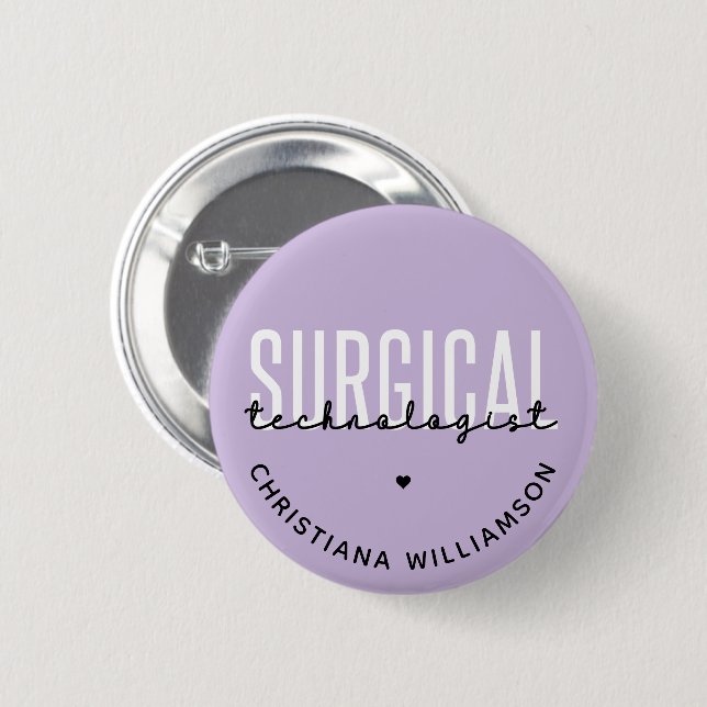 Individuelle Name Surgical Technologe Med Surg Tec Button (Vorne & Hinten)