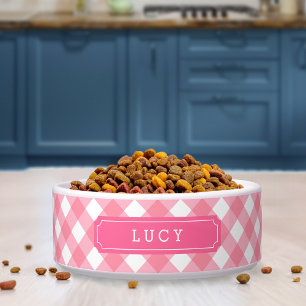 Individuelle Name Sweet Baby Pink Gingham Napf