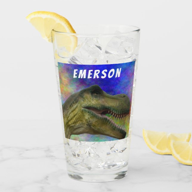 Individuelle Name T-Rex Dinosaur Tyrannosaurus Lei Glas (Vorderseite Ice)