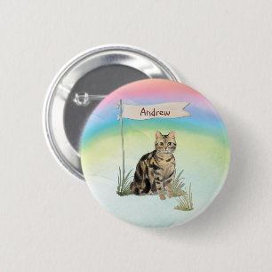 Individuelle Name Tabby Cat Pet Button