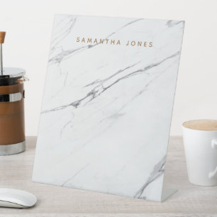 Individuelle Name Table Modern White Marble Table  Sockelschild