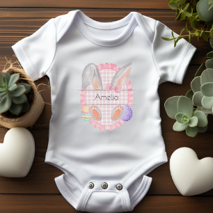 Individuelle Name Tag Oaster Baby Girl Bunny Strampler