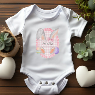 Individuelle Name Tag Oaster Baby Girl Bunny Strampler