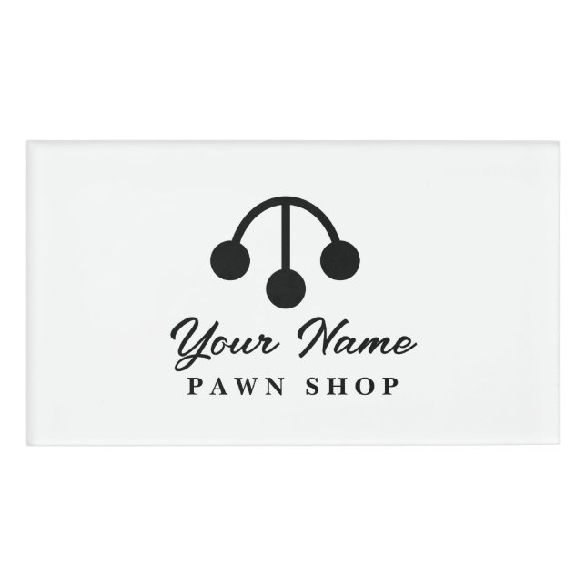 Individuelle Name-Tags für Pfandmakler Namenschild (Vorderseite)