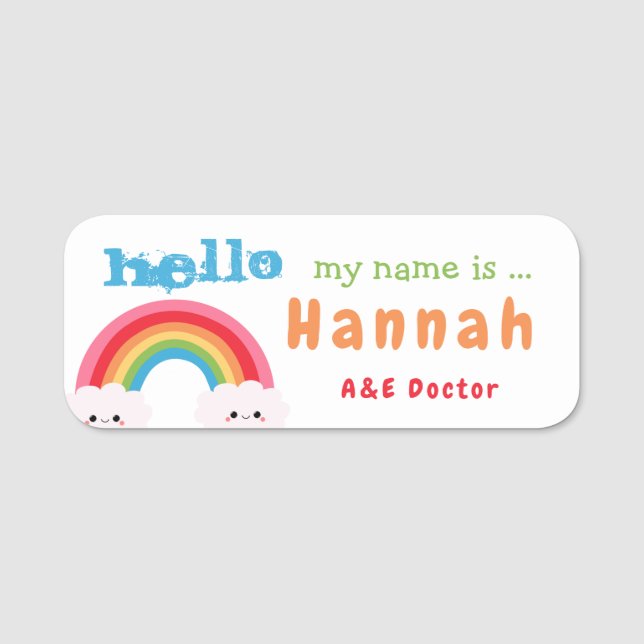 Individuelle Name Tags Rainbows Namensschild (Vorderseite)