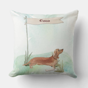 Individuelle Name Tan Dackel Haustier Hund Kissen