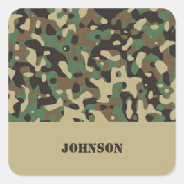 Individuelle Name-Tarnmuster Quadratischer Aufkleber