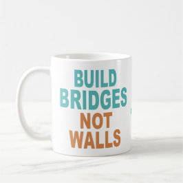 individuelle Name-Tasse "Bridges Not Walls bauen" Tasse
