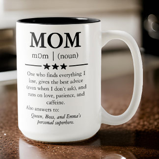 Individuelle Name Tasse, Geschenk für Mama, Mutter Zweifarbige Tasse