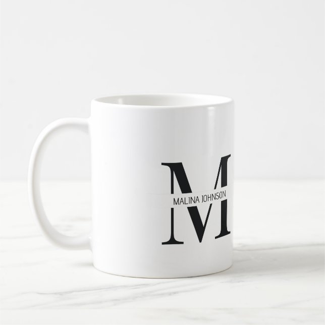 "Individuelle Name-Tasse mit Buchstabe M" Kaffeetasse (Links)