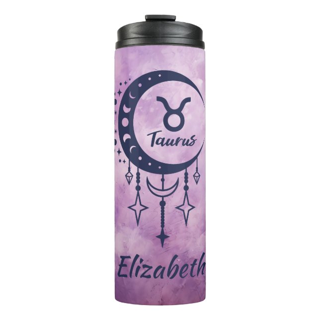 Individuelle Name Taurus Zodiac Sign Thermosbecher (Vorderseite)