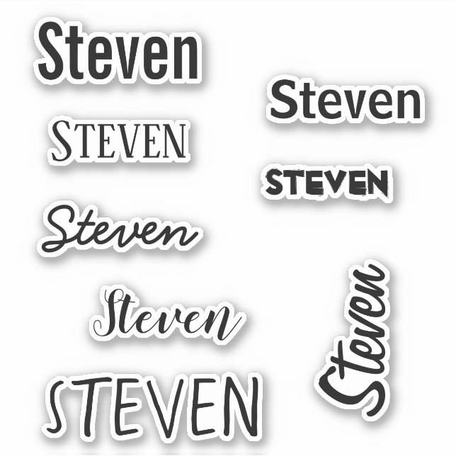 Individuelle Name Template Black Schriftart Monogr Aufkleber (Vorderseite)