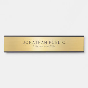 Individuelle Name Template Elegant Schwarz & Gold Türschild