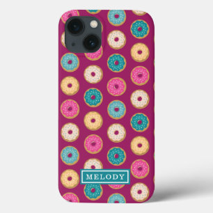 Individuelle Name Template Lila Doughnut Pattern Case-Mate iPhone Hülle