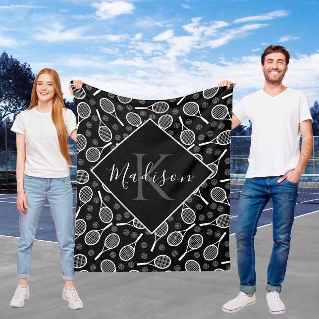 Individuelle Name Tennis Racket Fleece Blanket (Von Creator hochgeladen)
