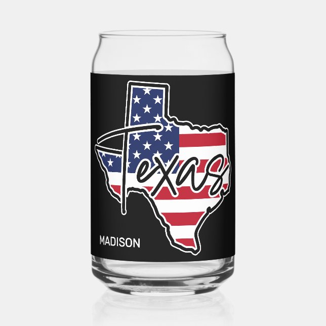 Individuelle Name Texas Dosenglas (Vorderseite)