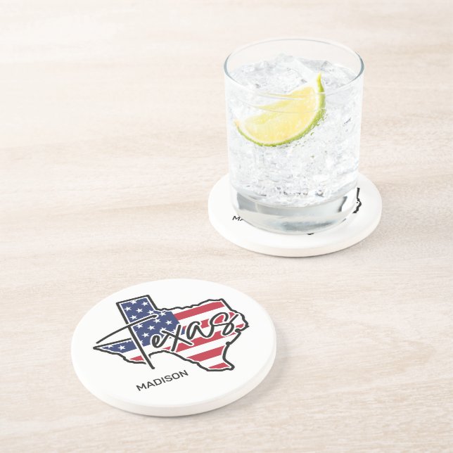 Individuelle Name Texas Getränkeuntersetzer (Seite)