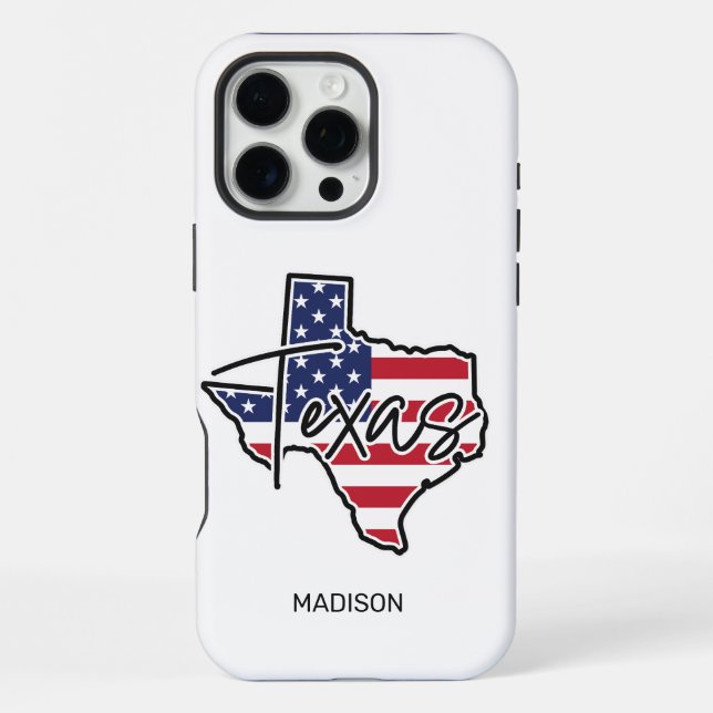 Individuelle Name Texas iPhone Hülle (Rückseite)