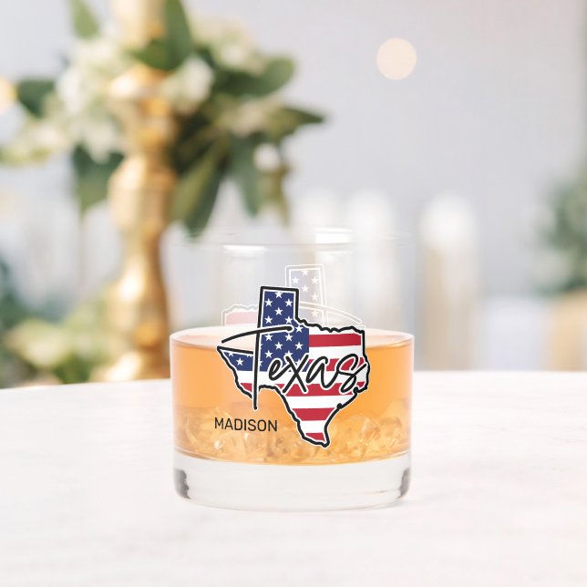 Individuelle Name Texas Whiskyglas (Insitu (Hochzeit))