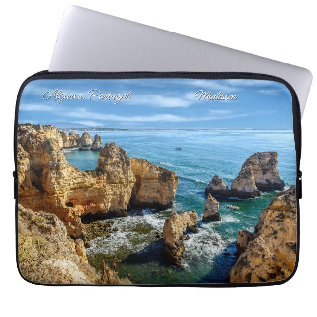 Individuelle Name & Text Algarve, Portugal Laptopschutzhülle (Vorderseite)