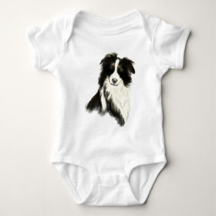 Individuelle Name Text Border Collie Dog Pet Baby Strampler