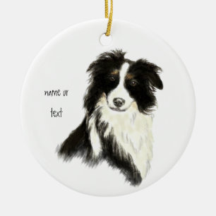 Individuelle Name Text Border Collie Dog Pet Keramik Ornament