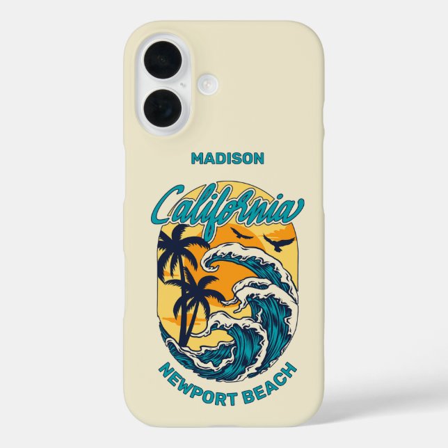 Individuelle Name / Text California Surfen Case-Mate iPhone Hülle (Rückseite)