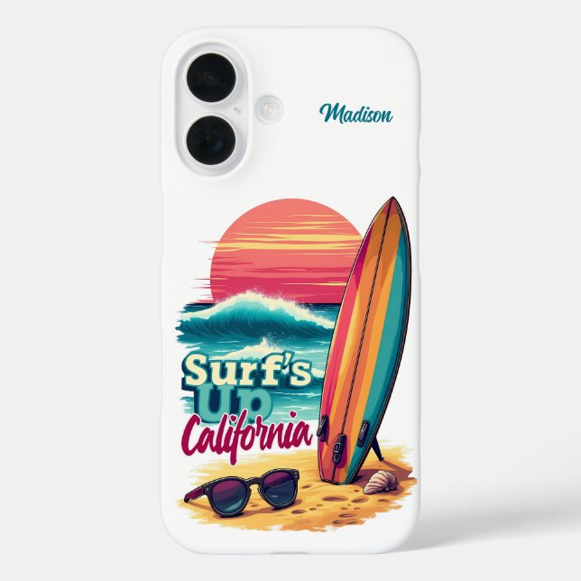 Individuelle Name / Text California Surfen Case-Mate iPhone Hülle (Rückseite)