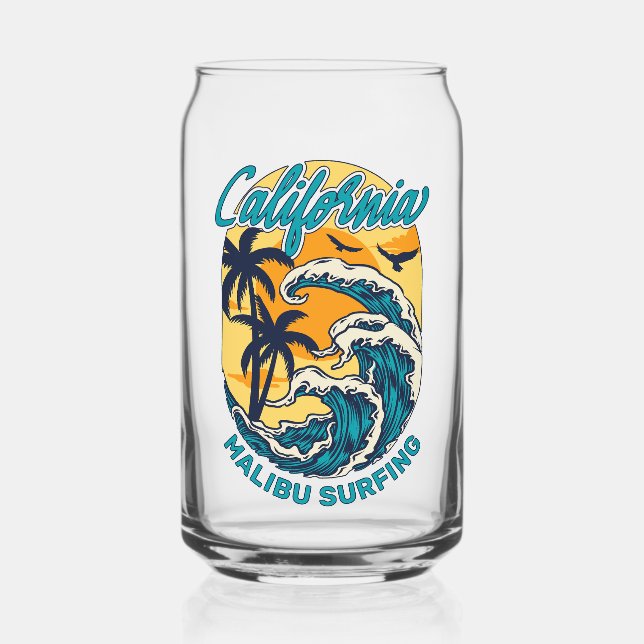Individuelle Name / Text California Surfen Dosenglas (Vorderseite)