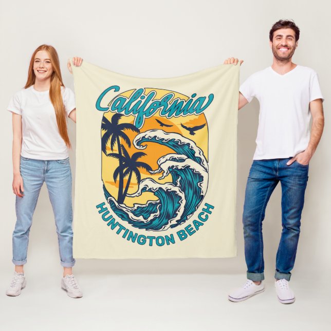 Individuelle Name / Text California Surfen Fleecedecke (Beispiel)