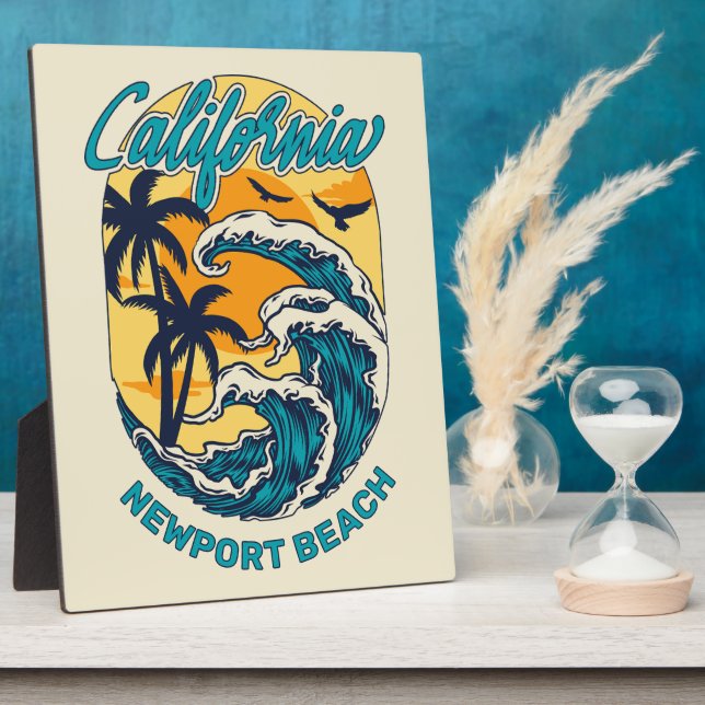 Individuelle Name / Text California Surfen Fotoplatte (Seite)
