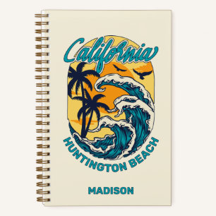 Individuelle Name / Text California Surfen Notizbuch