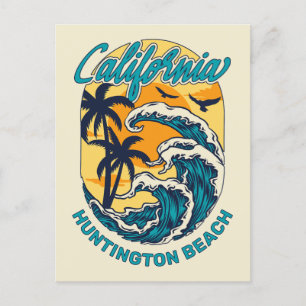 Individuelle Name / Text California Surfen Postkarte