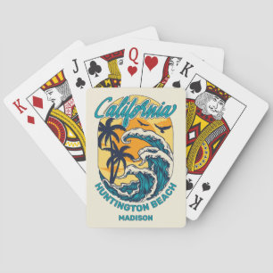 Individuelle Name / Text California Surfen Spielkarten